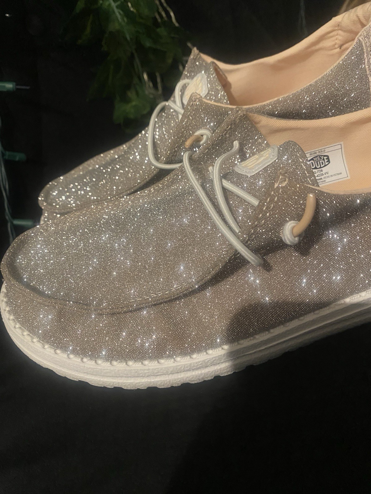 Hey Dude Wendy Sparkle Glitter Shoes Women’s Size 9 Wide