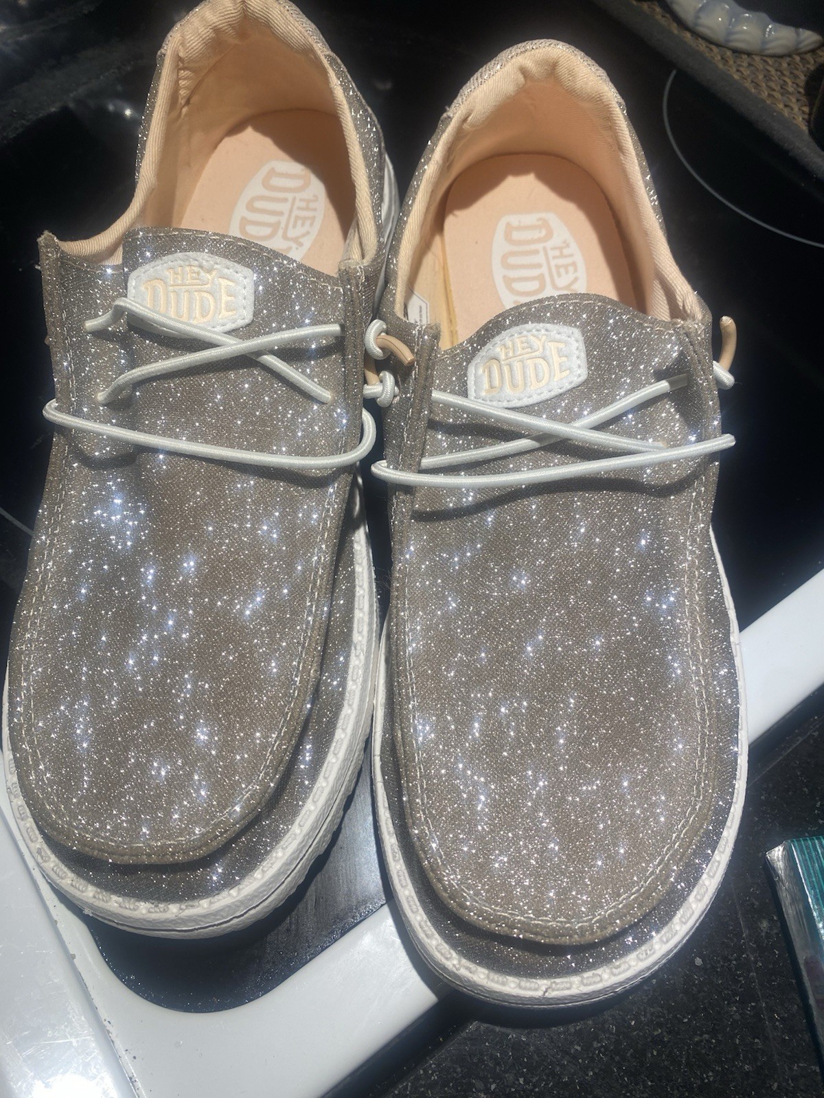 Hey Dude Wendy Sparkle Glitter Shoes Women’s Size 9 Wide - photo 2