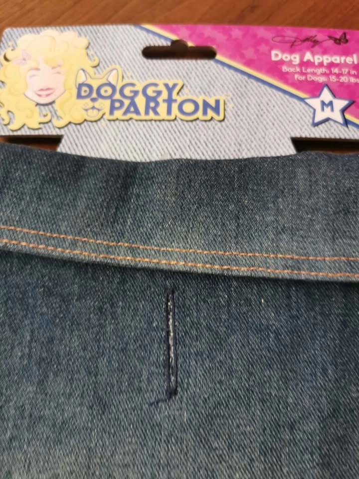 BNWT Dolly Doggy Parton Blue Denim Jacket for Dog - Medium - photo 4