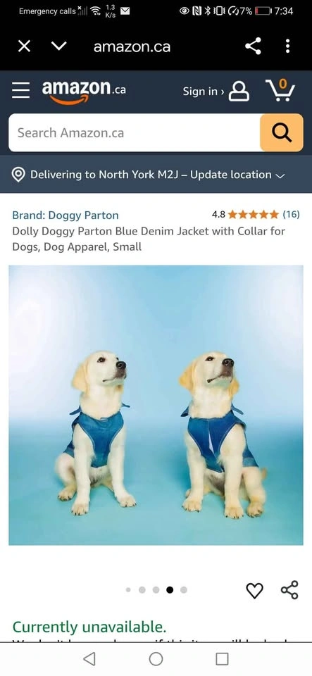 BNWT Dolly Doggy Parton Blue Denim Jacket for Dog - Medium - photo 5
