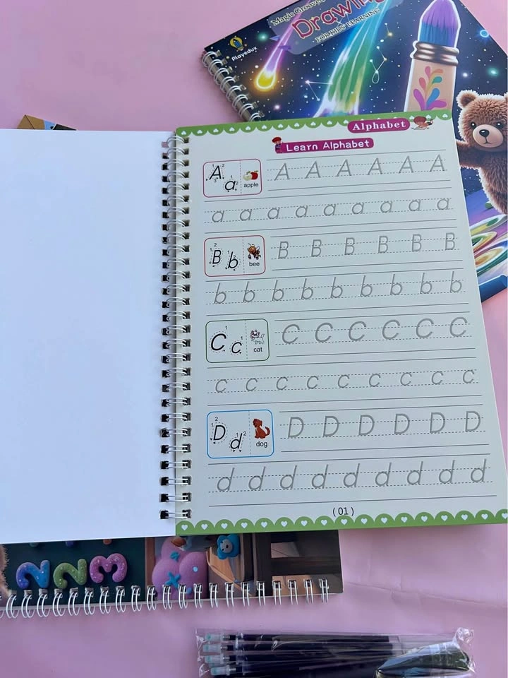 Reusable Magic Practice Books Set for Kids (4-in-1)