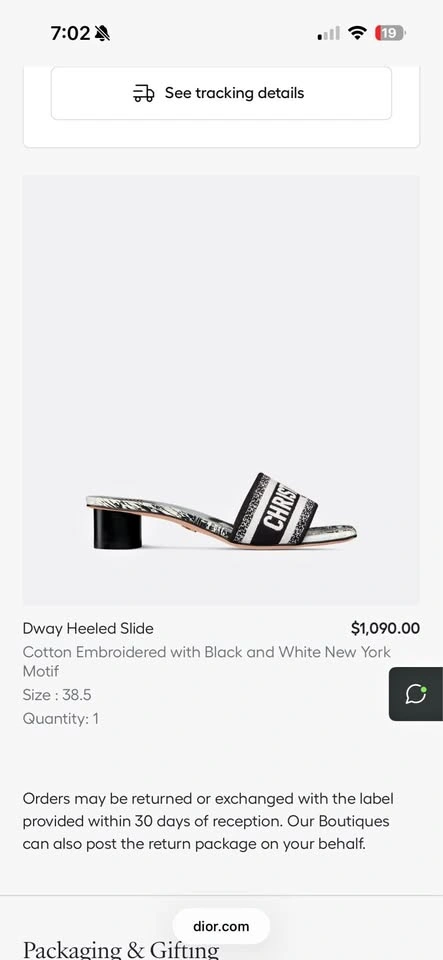 Dior Dway Heeled Slides (Size 38.5)