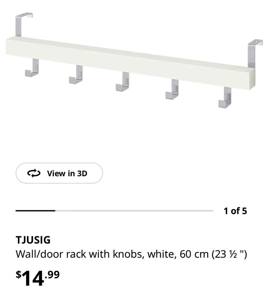 (x2) IKEA TJUSIG Wall/Door Rack