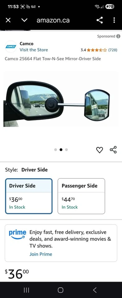 Camco 25664 Flat Tow-N-See Mirror-Driver Side - photo 4