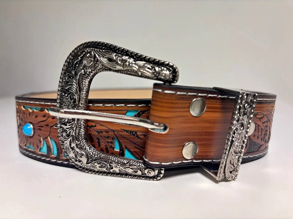 Hollowed Out Dark Flower Belt