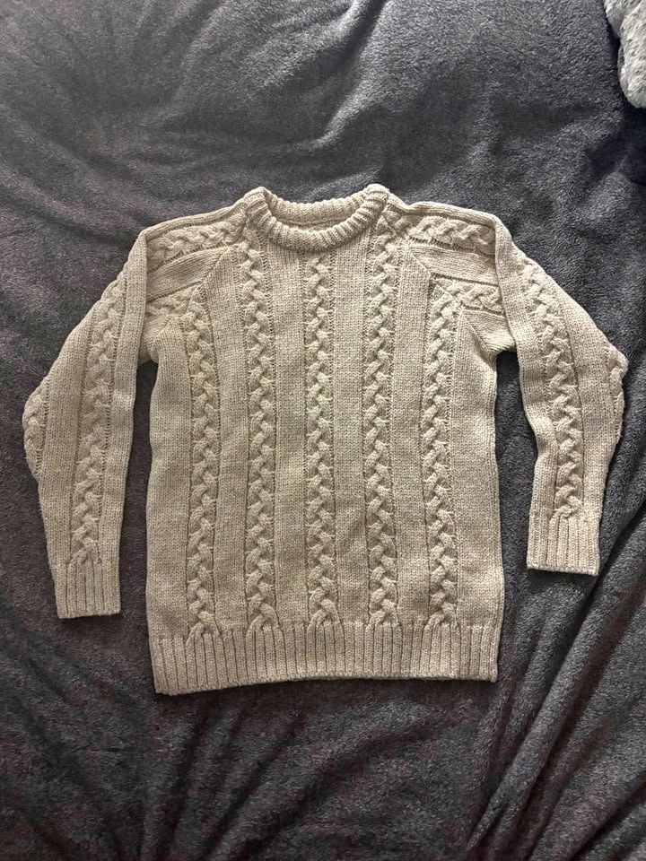 Brand New Cream Cable Knit Sweater - Made in Turkey