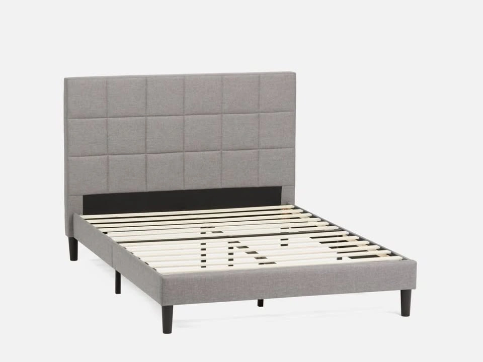 STRUCTUBE Grey Velvet Queen Bed Frame – Excellent Condition - photo 4