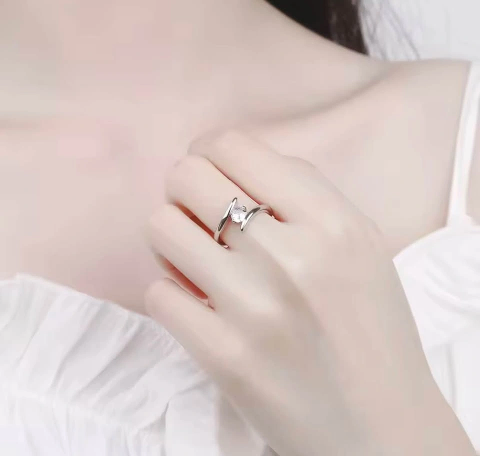 The Sterling Silver Adjustable Faux Solitaire Ring - photo 2