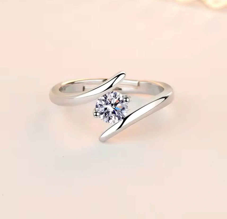 The Sterling Silver Adjustable Faux Solitaire Ring - photo 3