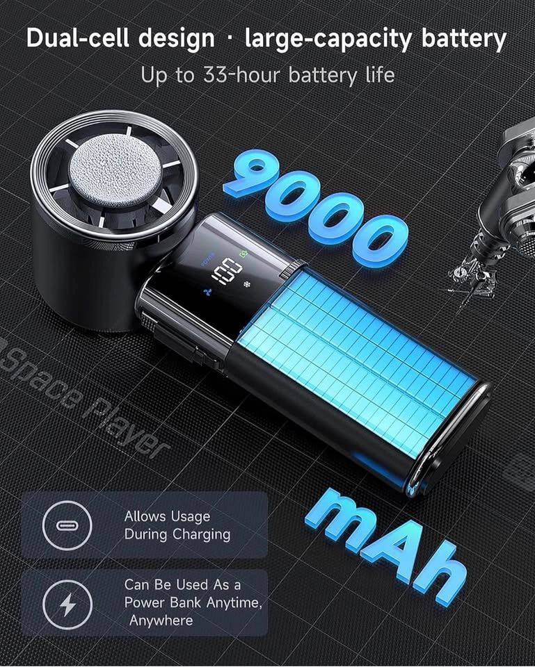 9000mAh Rechargeable Handheld Fan - photo 4