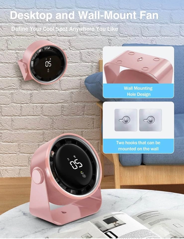 USB Rechargeable Small Desk Fan (Pink) - photo 4