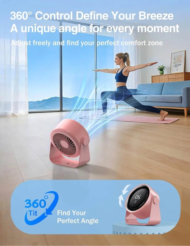 USB Rechargeable Small Desk Fan (Pink) - photo 5