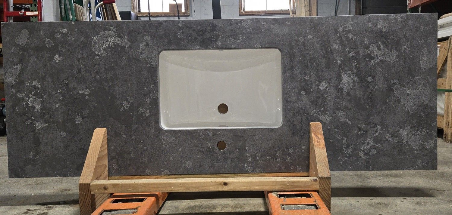 61 1/2 Grey Quartz Countertop with Sink