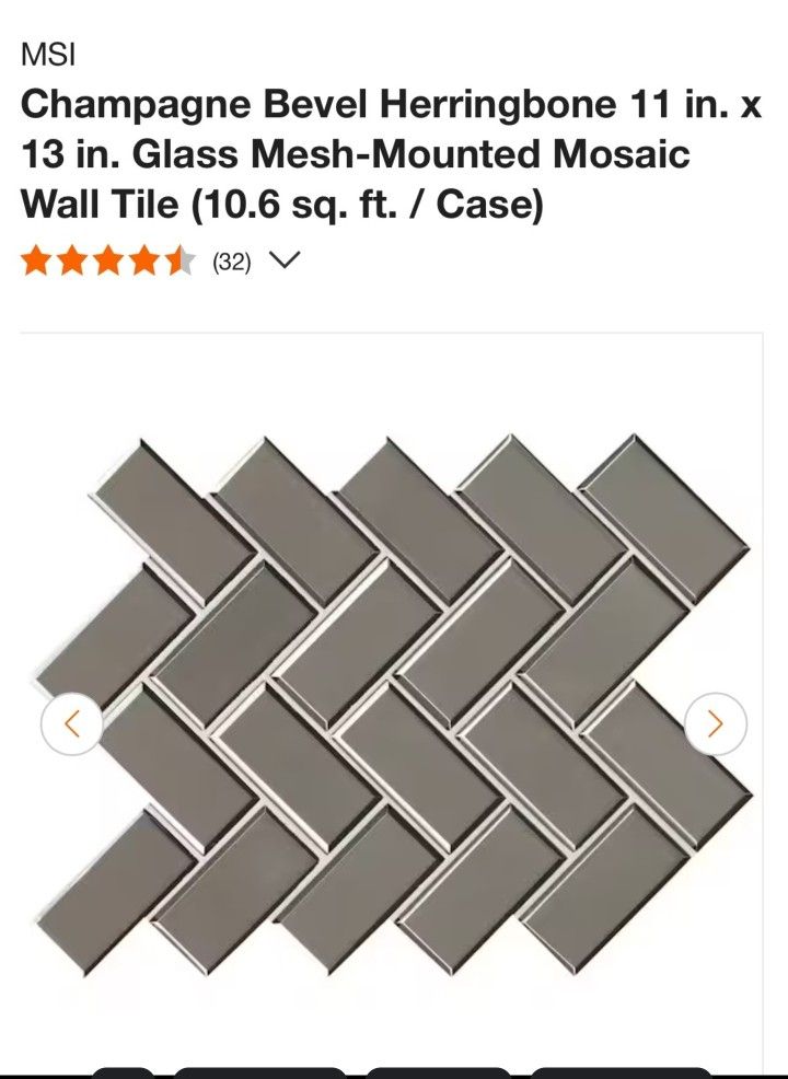 Champagne Beveled Herringbone Tile - photo 3