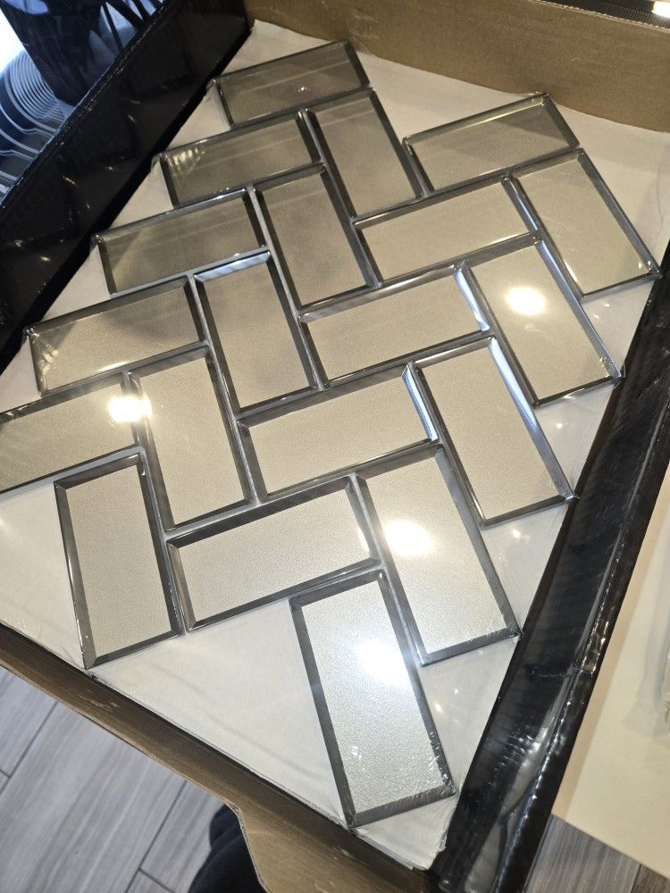 Champagne Beveled Herringbone Tile - photo 5