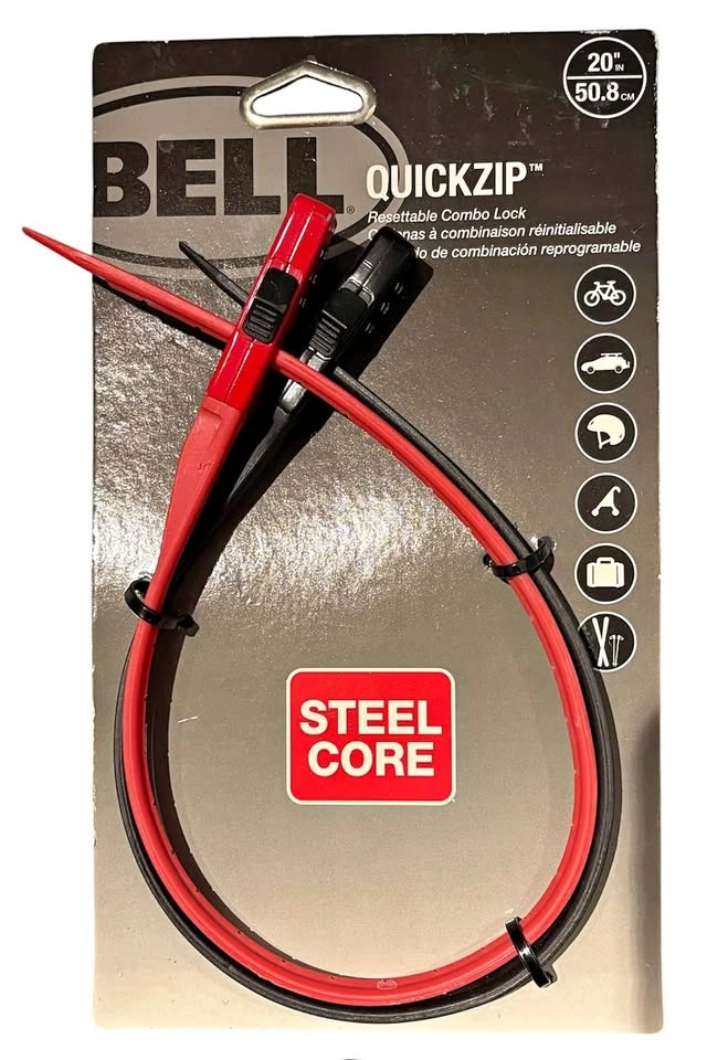 Bell Quickzip Combo Lock 20 inch Steel Core