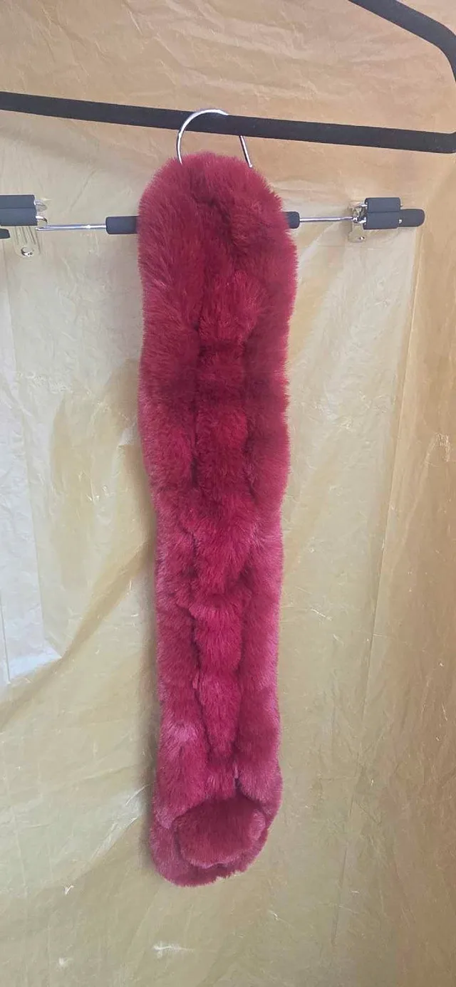 Burgundy Faux Fur Scarf