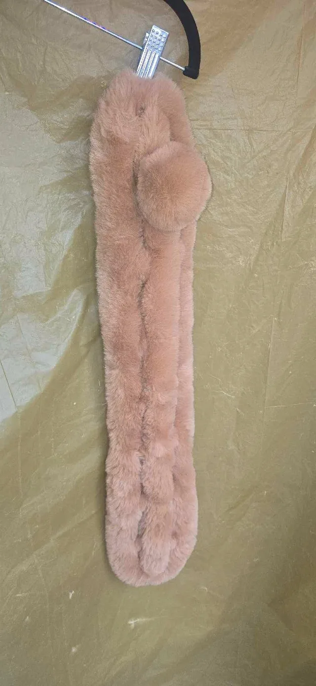 Faux Fur Scarf - Beige