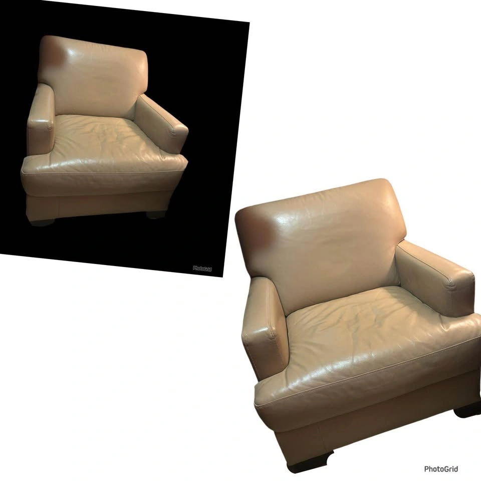 2 Beige Leather Armchairs - photo 2