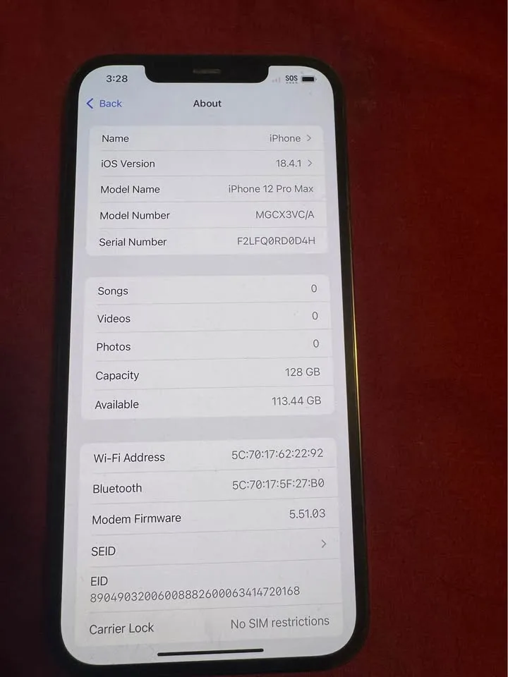 Apple iPhone 12 PRO MAX, 128 GB, Black, 81% Battery image indicator(4)