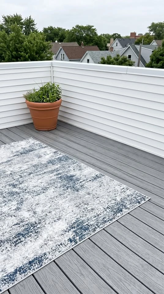 Area Rug, Blue/Grey, 8x10