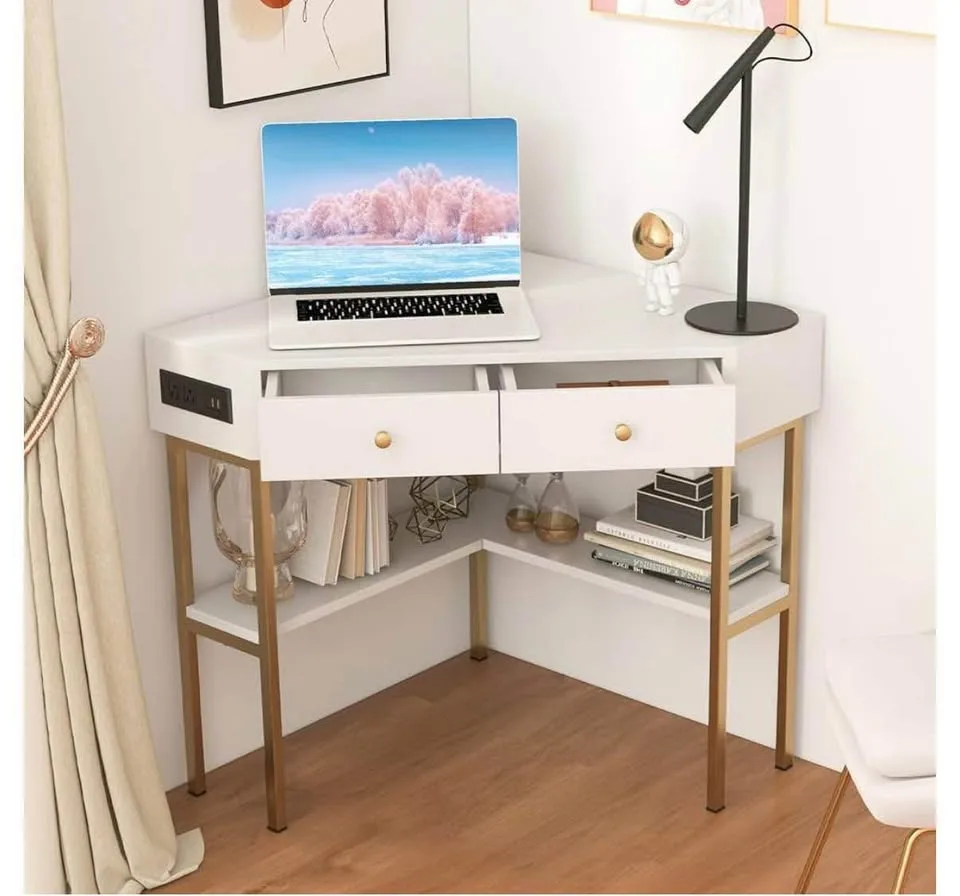 IFANNY Corner Desk with Power Outlet image indicator(2)
