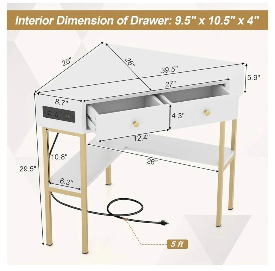 IFANNY Corner Desk with Power Outlet image indicator(3)