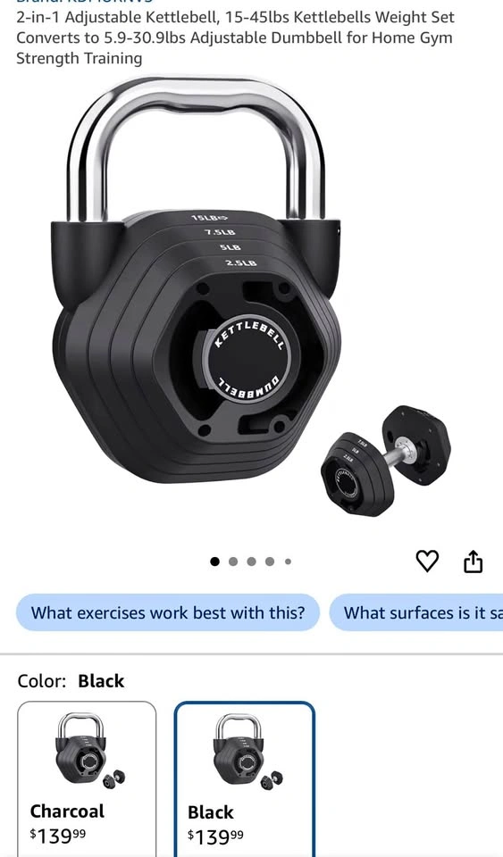 45lbs 2-in-1 Adjustable Kettlebell