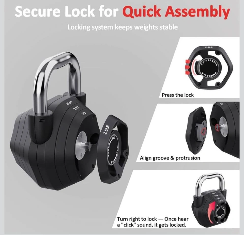45lbs 2-in-1 Adjustable Kettlebell - photo 4