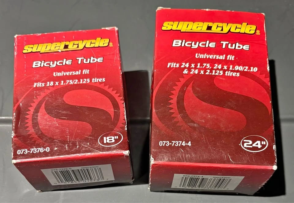Supercycle Bicycle Tube 18" & 24" Schrader Valve New