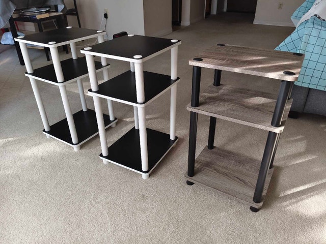 Furinno 3-Tier End Tables - Set of 3 (Great Condition)