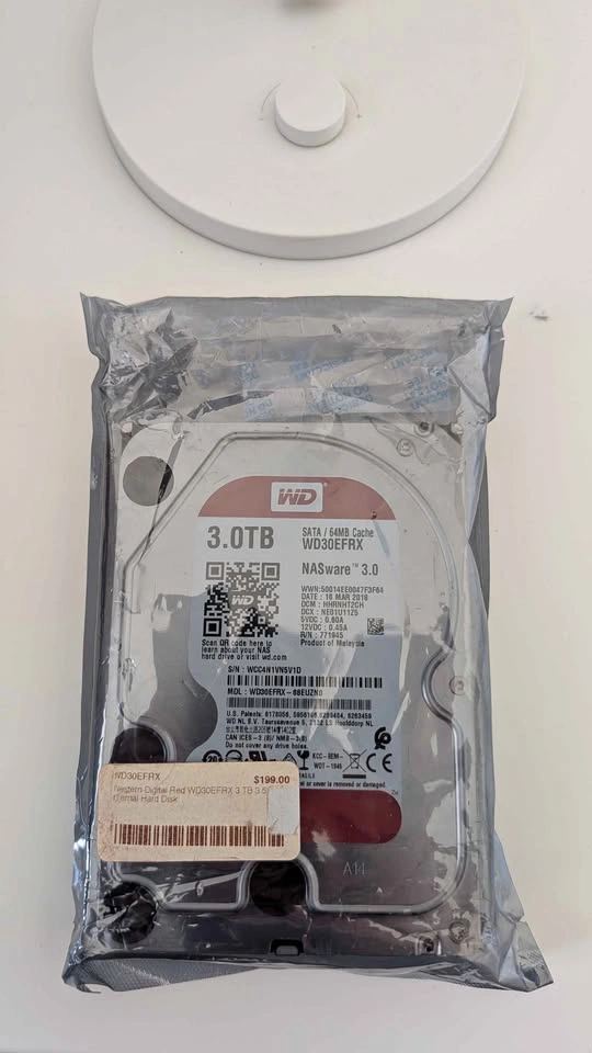 SEALED Western digital 3tb red hard drive