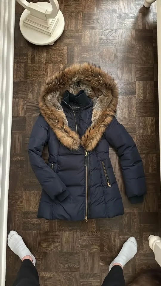 Mackage Adali Down Coat Small Navy Blue, Excellent Condition! thumbnail