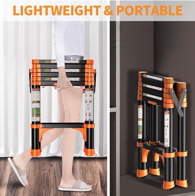 Portable Multi-purpose Telescopic Folding Ladder - 1.7m + 2m - photo 4