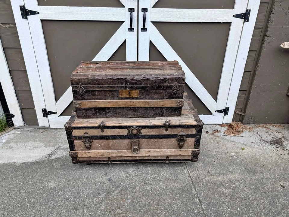 Antique Steamer Stage Coach Trunks from 1800's