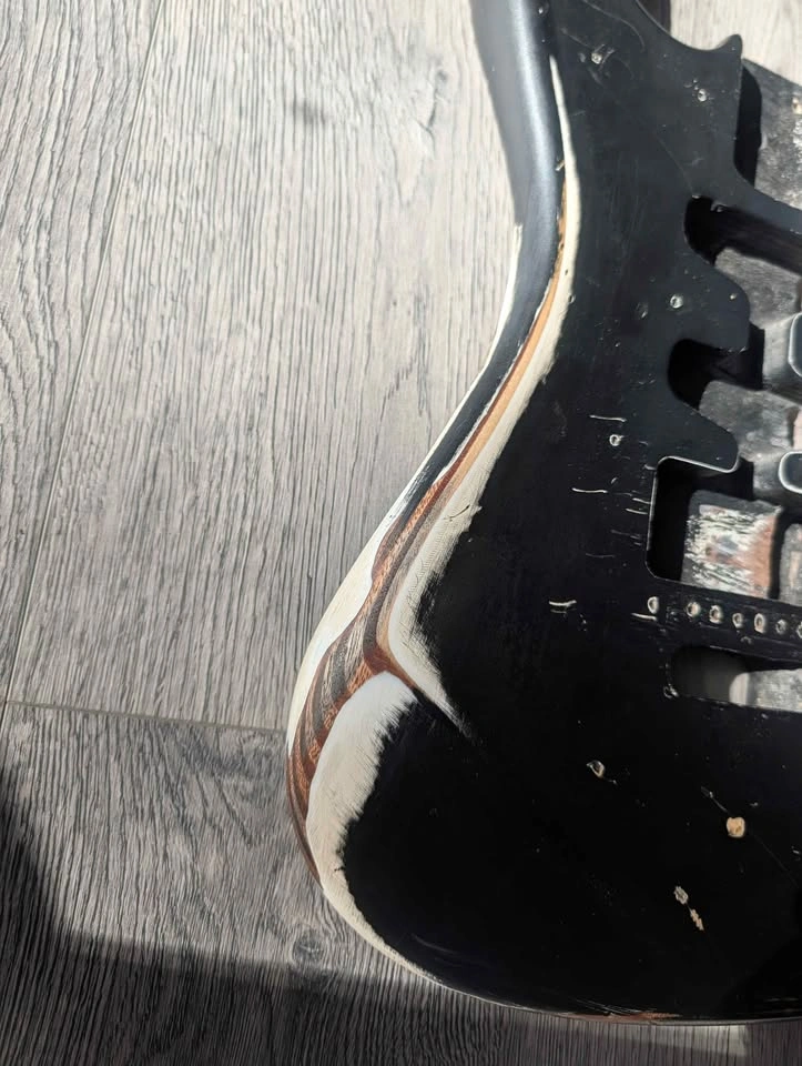 Black Heavy Relic Strat Style Guitar Body - photo 2