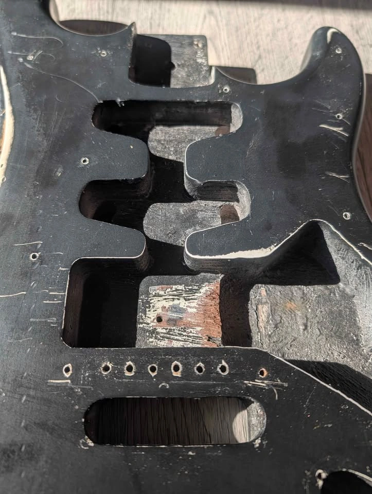 Black Heavy Relic Strat Style Guitar Body - photo 3
