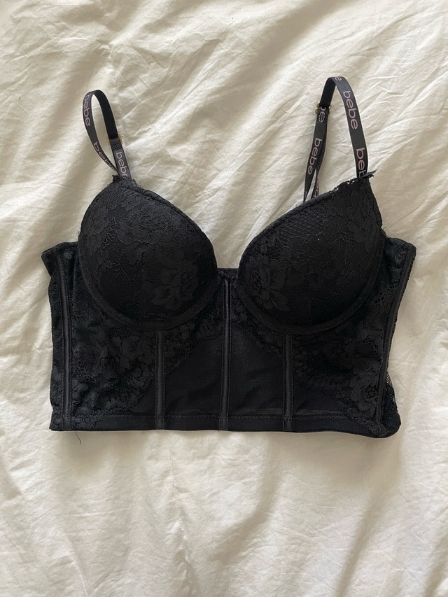 bebe Black Lace Bustier