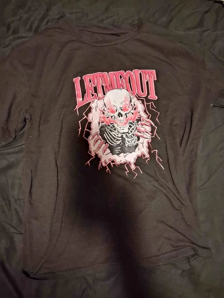 Black Let Me Out skull t