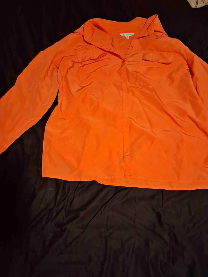 Peach Pink Button Up Shirt - Size 2X