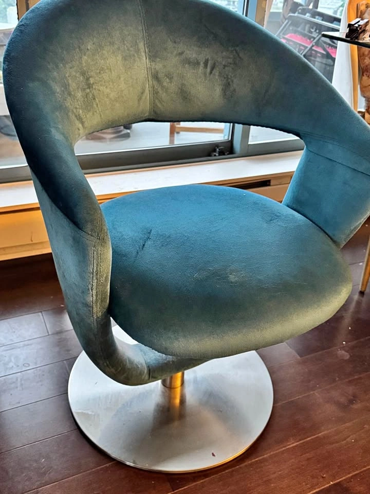 Accent chairs Teal velvet swivel chairs