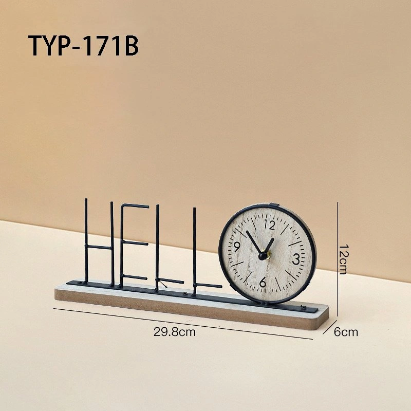 TYP-171 A1696 Minimalist Iron Art Letter Clock