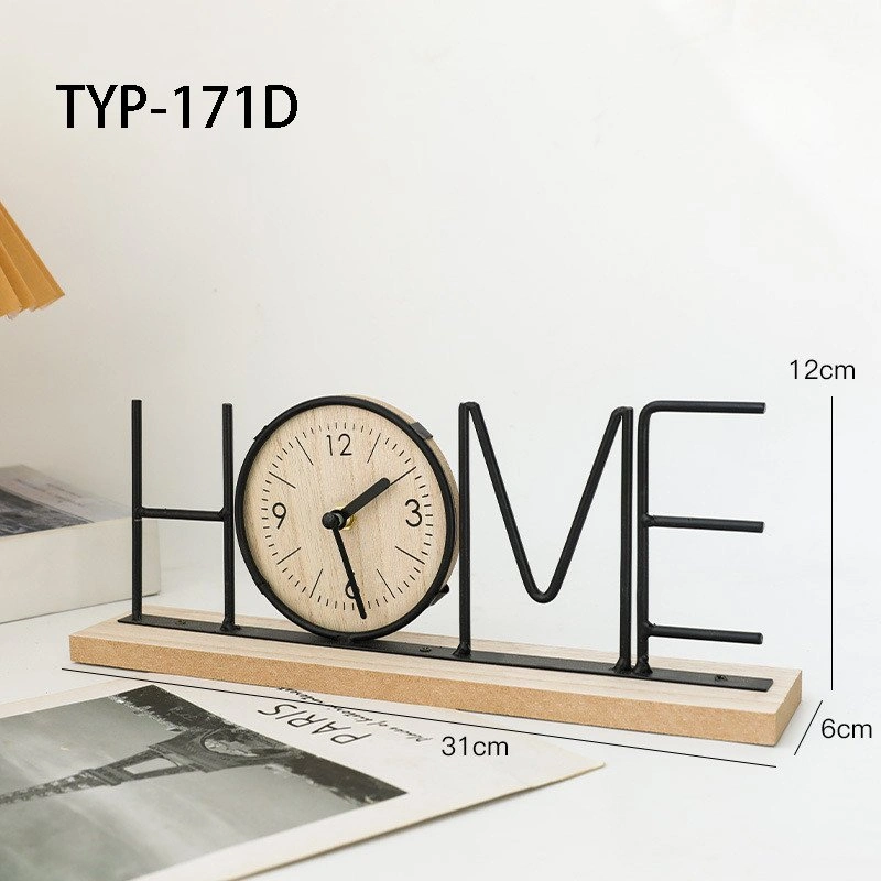 TYP-171 A1696 Minimalist Iron Art Letter Clock - photo 2