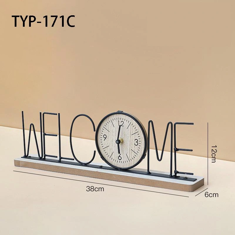 TYP-171 A1696 Minimalist Iron Art Letter Clock - photo 3