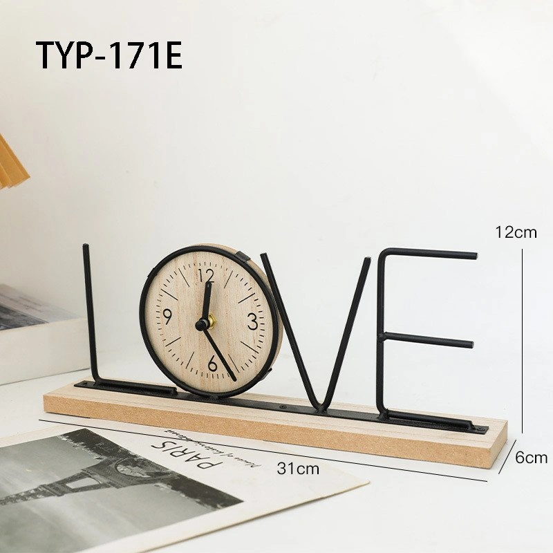 TYP-171 A1696 Minimalist Iron Art Letter Clock - photo 4