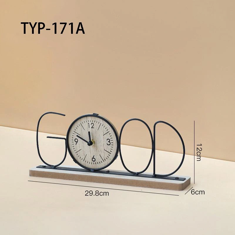 TYP-171 A1696 Minimalist Iron Art Letter Clock - photo 5