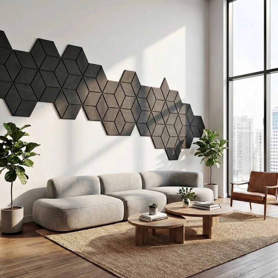 Sound-Absorbing Hexagon Wall Stickers - $1.80/pc