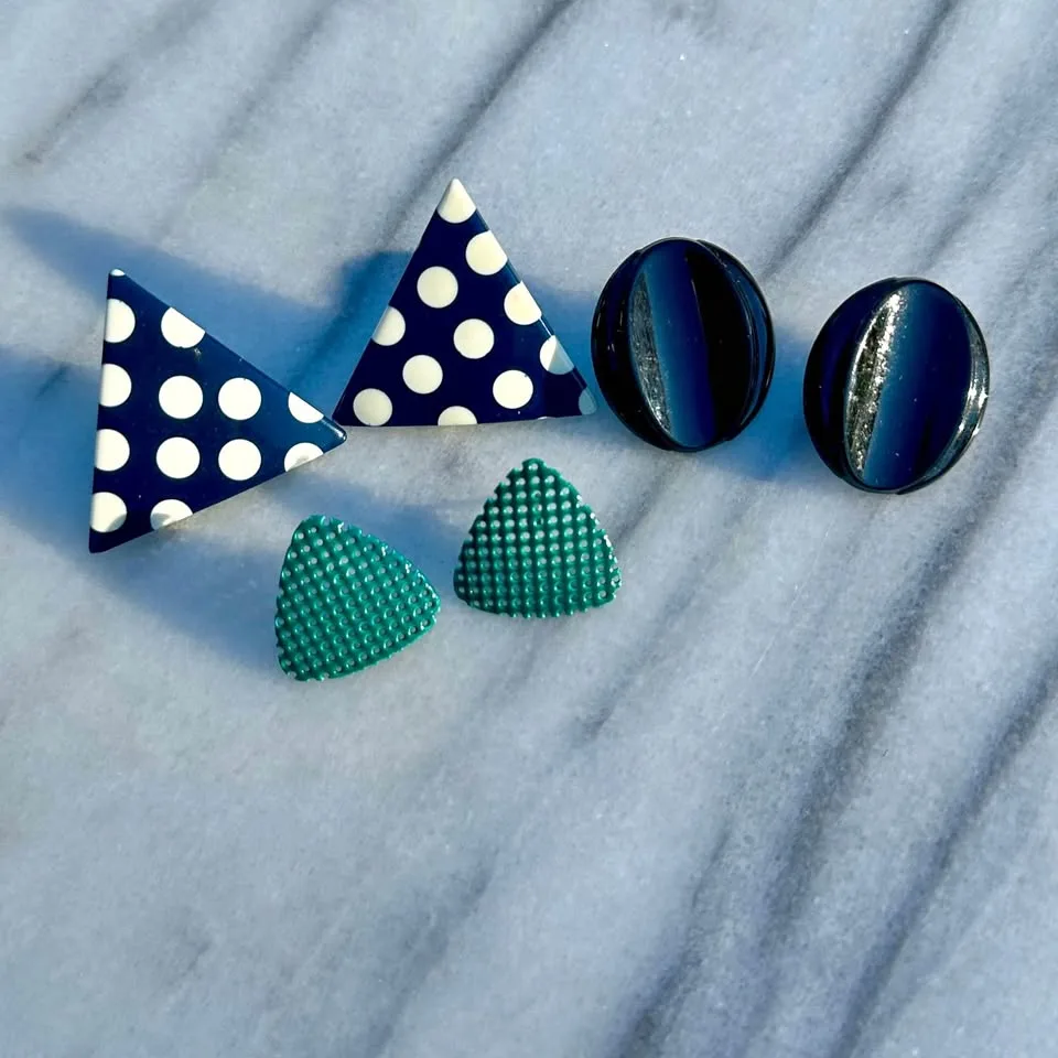 Retro Earrings x 3 for Pierced Ears thumbnail
