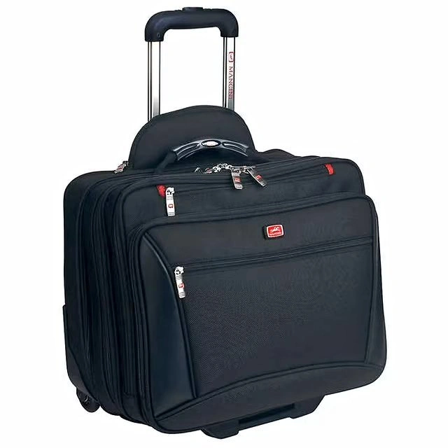 Rolling Briefcase by Mancini holds 17" laptop