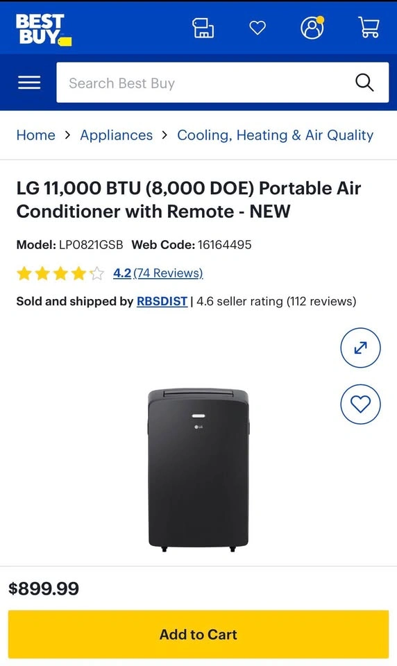 LG Portable Air Conditioner with Remote *BRAND NEW* - photo 5